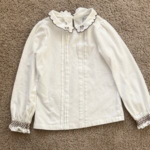 Mayoral White Shirt with Brown Accents